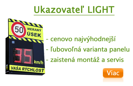 Merač rýchlosti Light - cenovo najvýhodnejší, ľubovoľná varianta panelu, zaistená montáž a servis 